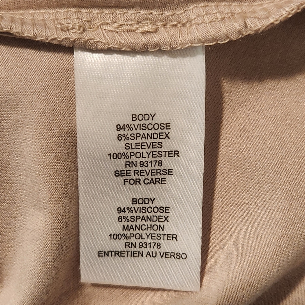 Tahari Light Beige Blouse with Pleated Sleeves - Picture 5 of 5
